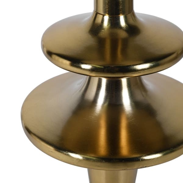 Luxury gold floor lamp with white linen lampshade
