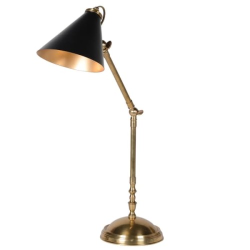 Mayfair Brass Desk Lamp 76cm – Black Metal Shade