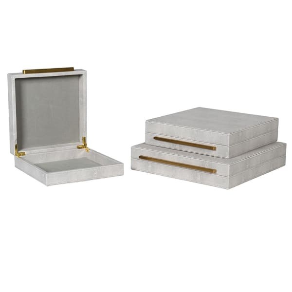 Enderby Ivory decorative storage boxes set of three