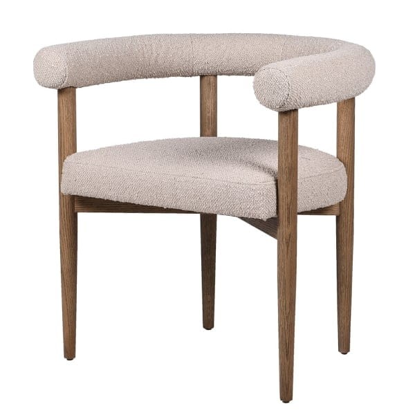 Pimlico Cream Boucle Dining Chair ash wood 70 cm