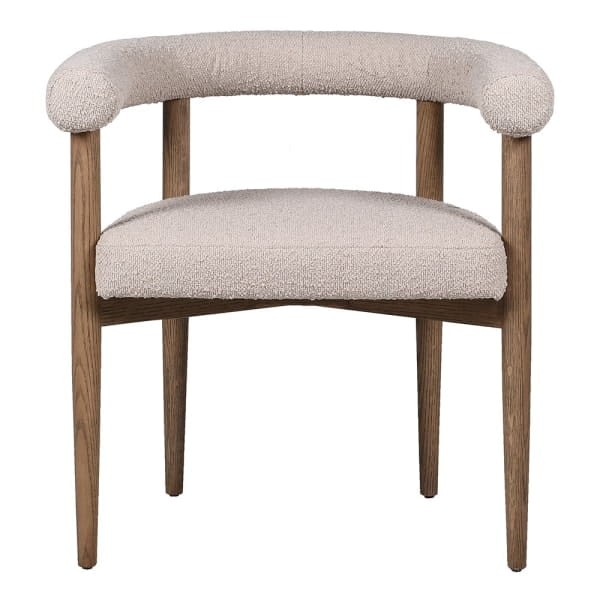 Pimlico Cream Boucle Dining Chair ash wood 70 cm