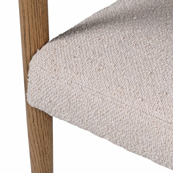 Pimlico Cream Boucle Dining Chair ash wood 70 cm