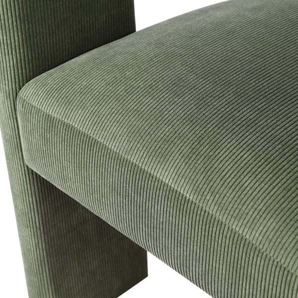 Sculptural green upholstered accent chair