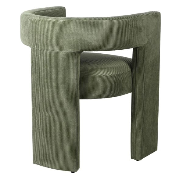 Modern green dining chair with three-leg base