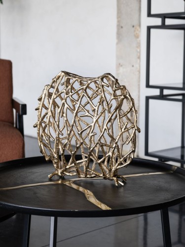 Sloane Gold Round Decorative Vase 36 cm in Aluminium