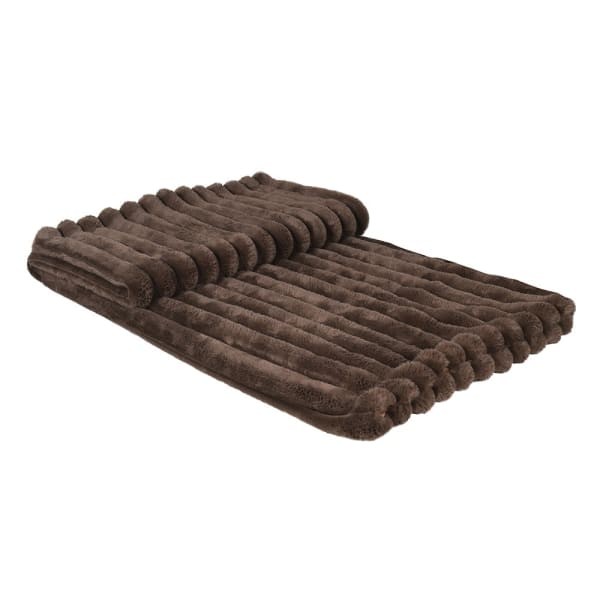 Brown faux fur sofa throw for modern classic living room