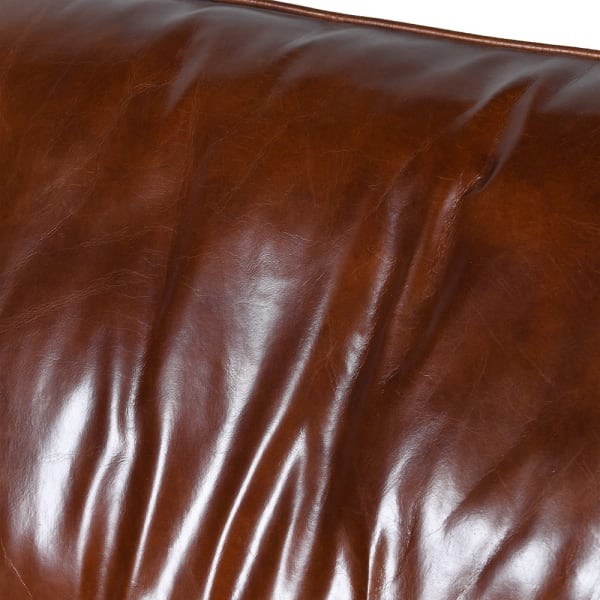 Lyall Brown III Leather Sofa 221 cm – Three-Seater in Natural Brown Leather
