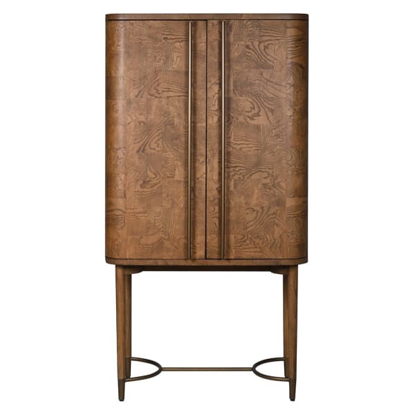 Lincoln Bar Cabinet 171 cm - large drinks cabinet burl wood