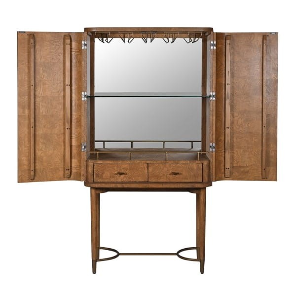 Lincoln Bar Cabinet 171 cm - large drinks cabinet burl wood