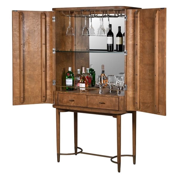 Lincoln Bar Cabinet 171 cm - large drinks cabinet burl wood