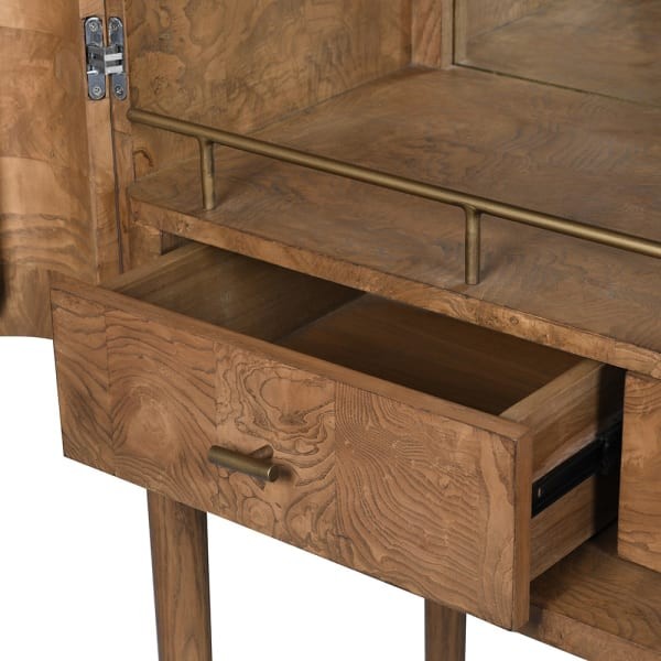 Lincoln Bar Cabinet 171 cm - large drinks cabinet burl wood