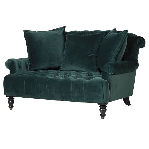 Greener Velvet Two-Seater Sofa 155 cm – Cushioned Comfort