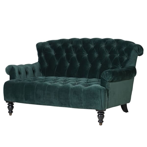 Greener Velvet Two-Seater Sofa 155 cm – Cushioned Comfort