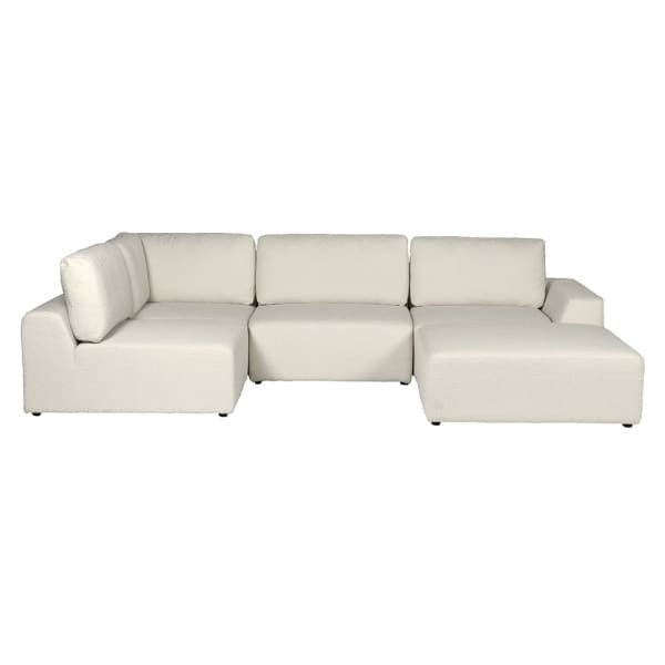 Cloud Bouclé White Modular Corner Sofa – 5-Piece Living Room Set