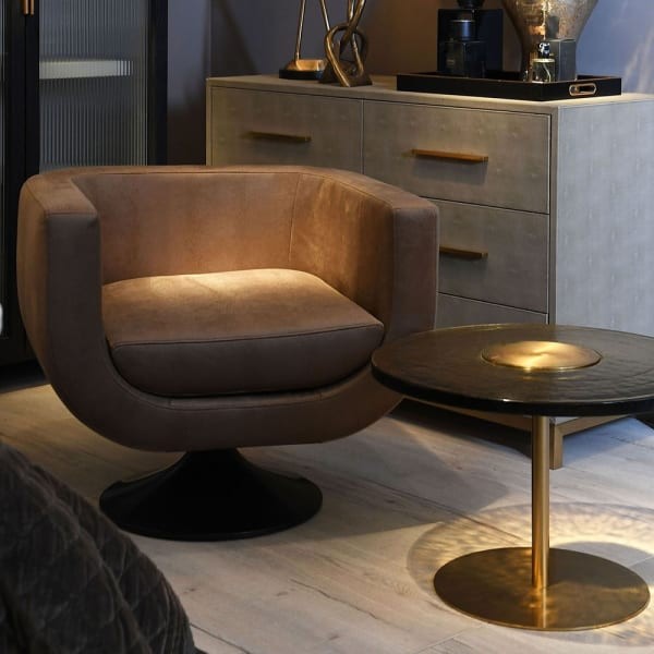Amber Coffee Table with a textured glass top