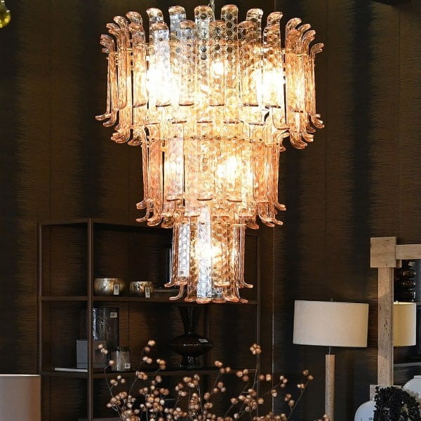 Leicester Gold Chandelier 88x70 cm Glass and Iron