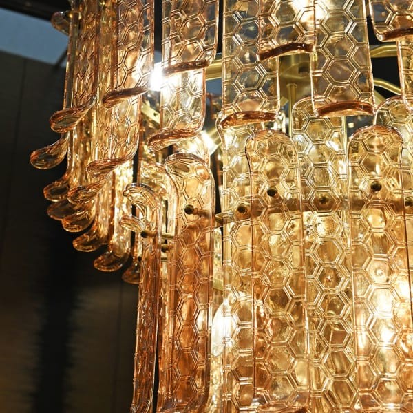 Leicester Gold Chandelier 88x70 cm Glass and Iron