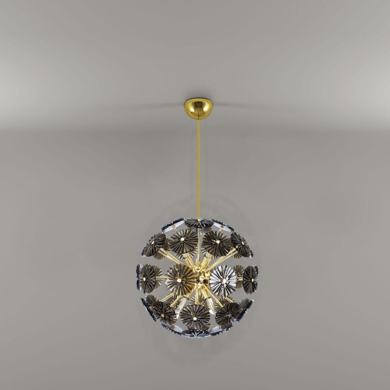 Lampa sufitowa Dandelion od Creativemary mosiądz przydymione szkło