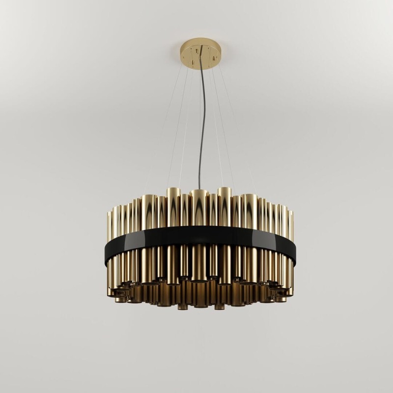 Granville Round Chandelier by Creativemary 100 cm brass