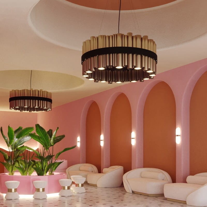 Granville Round Chandelier by Creativemary 100 cm brass