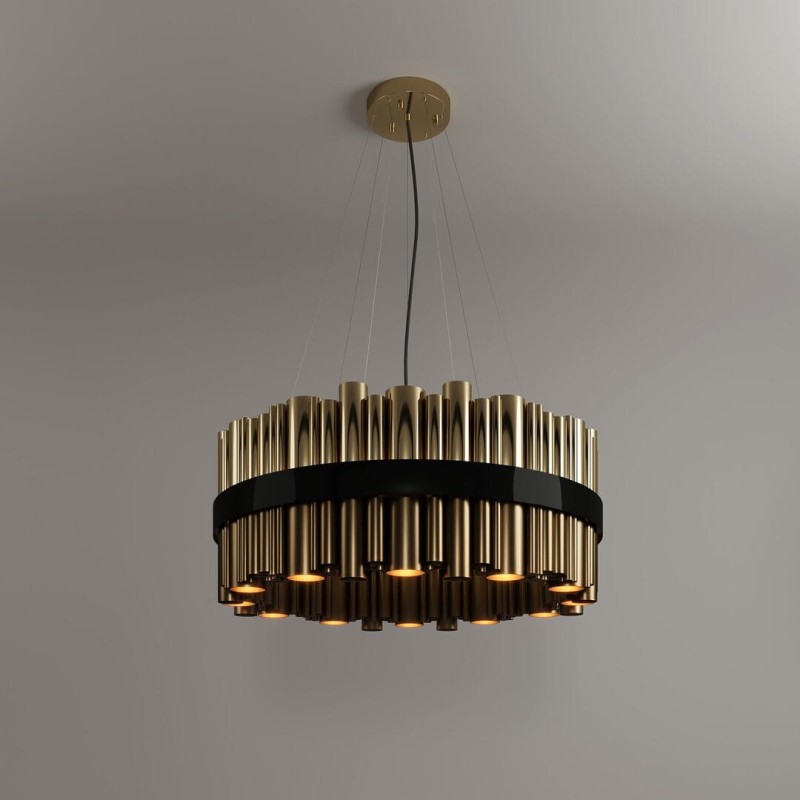 Granville Round Chandelier by Creativemary 100 cm brass