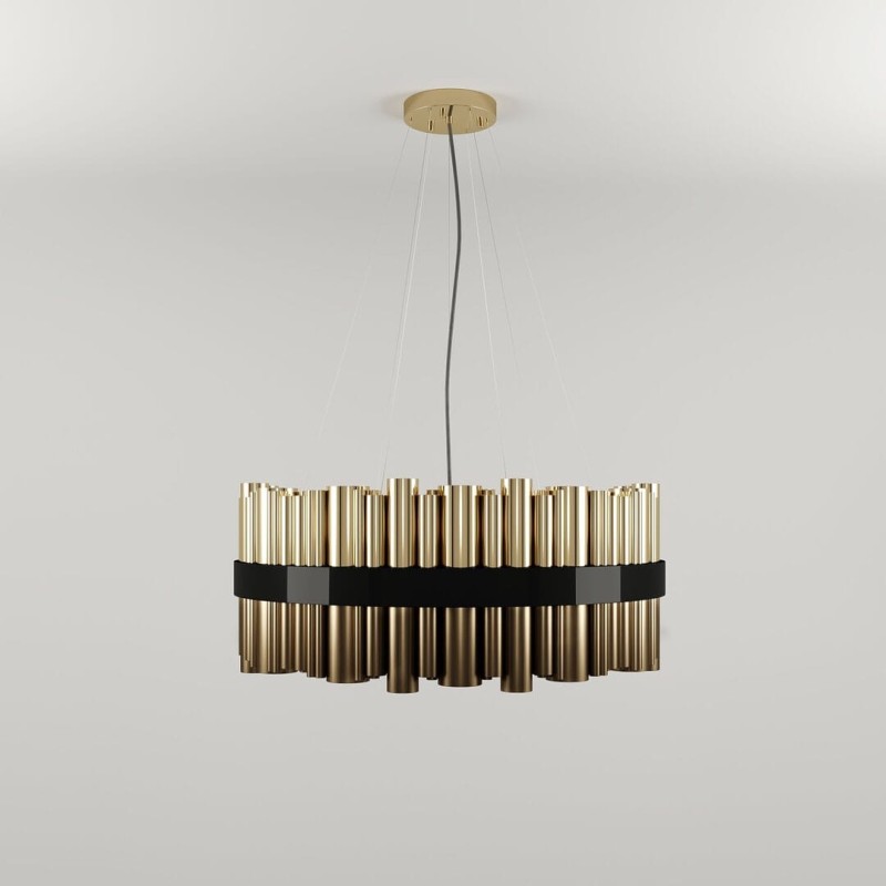 Granville Round Chandelier by Creativemary 100 cm brass
