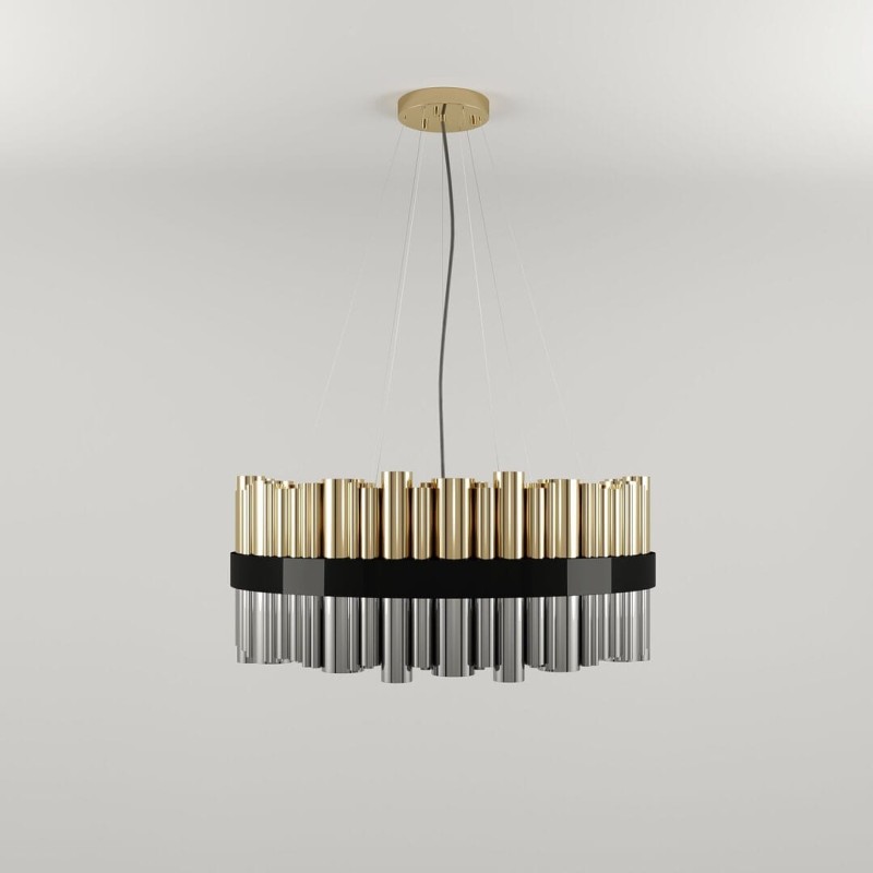 Granville Round Chandelier by Creativemary 100 cm brass