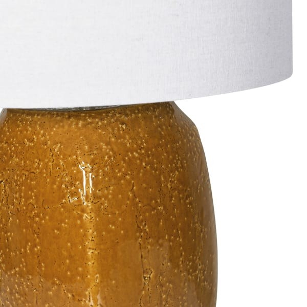 Large ochre table lamp measuring 60 cm high
