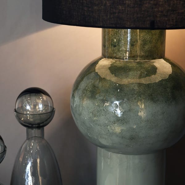 Tall 83cm green and black table lamp