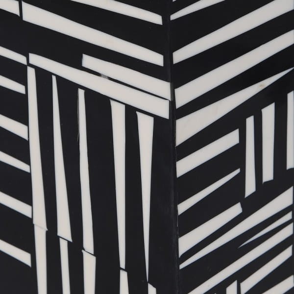 Kinnerton Block black and white bone inlay table lamp with linen shade
