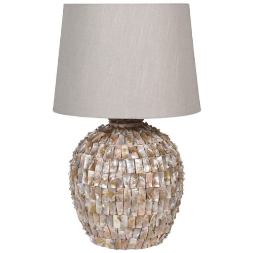 Pearls Beige Ceramic Table Lamp 68 cm with Cream Shade