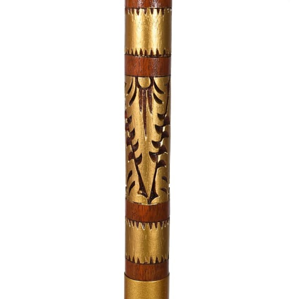 Hand-Painted Oriental Garden Parasol, 188 cm, Blue and Gold