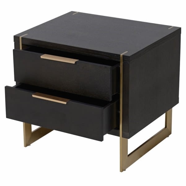 Black and gold bedside table 50.5 cm high