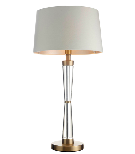 Nelle Glass Table Lamp 52.5 cm – Dark Gold Details and Cream Shade