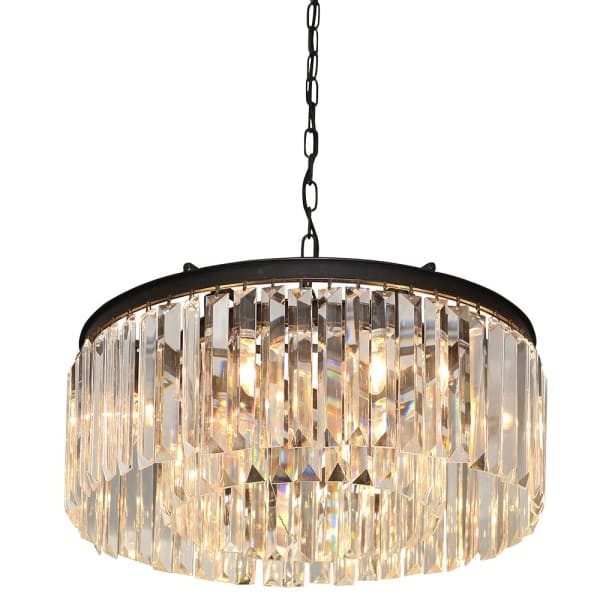 Crystal Small chandelier with faceted glass panels