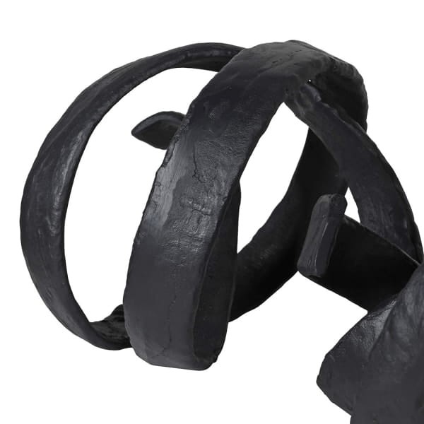 Modern abstract aluminium sculpture in dark brown