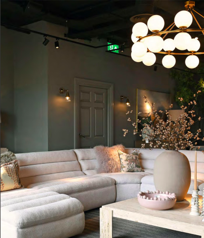 White Bubble statement chandelier in an elegant interior