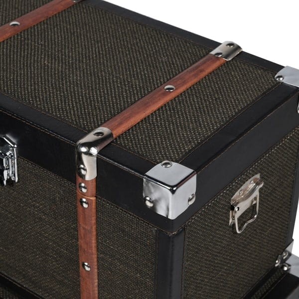 Set of four vintage-inspired storage trunks