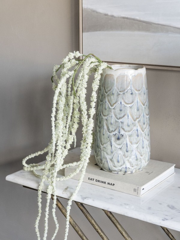 Linton grey and blue ceramic vase 23 cm