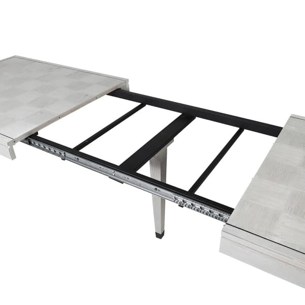 Light Oak Extendable Dining Table in Pale Oak with Contrasting Black Iron Detailing, 356cm