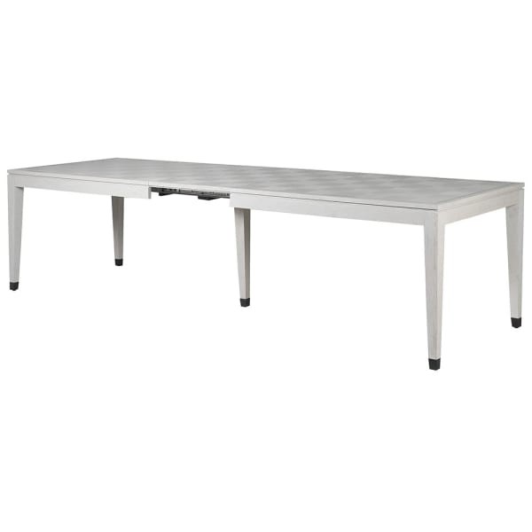 Light Oak Extendable Dining Table in Pale Oak with Contrasting Black Iron Detailing, 356cm