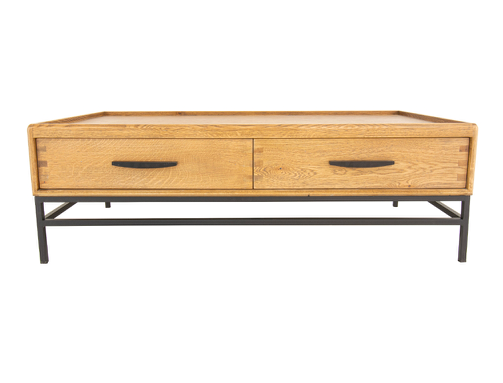 Brue 140 cm Oak Coffee Table with Two Drawers