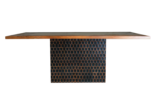 Large wooden dining table for six to eight people