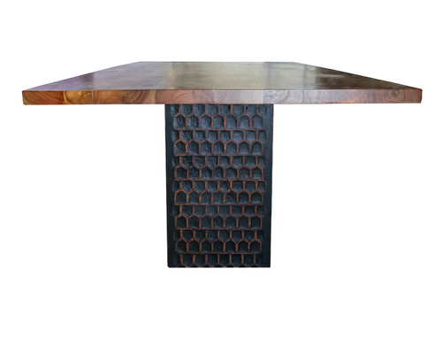 Large wooden dining table for six to eight people