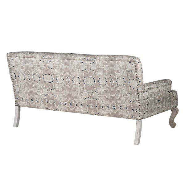 Patterned Two-Seater Light Cotton Sofa 153 cm – Cream