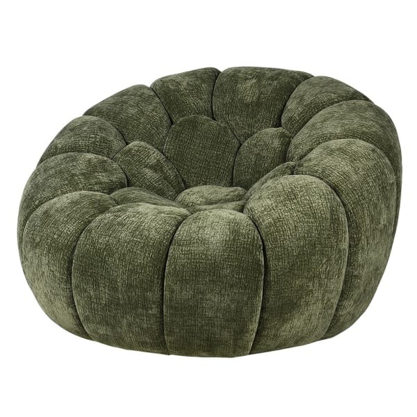 Belmore Green Swivel Armchair - 110 cm