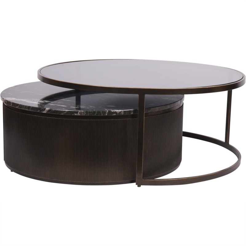 Primrose Black tables measuring 93.5 cm and 81 cm in diameter
