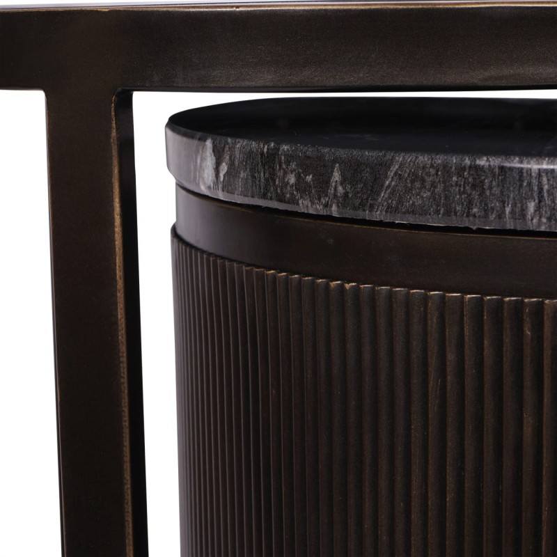 Primrose Black side tables measuring 43.2 by 43.2 by 61 cm