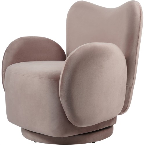 Ennismore Light Pink Velvet Swivel Armchair 80 cm