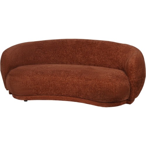 Curved small sofa Ennismore Burnt 180 cm terracotta chenille 